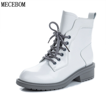 Luxurious Women Boots Ankle Boots Solid Color Trend British Style Platform High Quality Leather Shoes 2020 New Women Boots